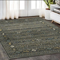 5' X 7' Blue And Gold Southwestern Area Rug