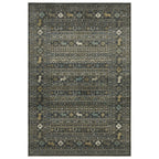 8' X 10' Blue And Gold Southwestern Area Rug