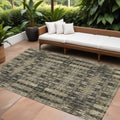 9' X 12' Black Taupe And Beige Moroccan Washable Indoor Outdoor Area Rug