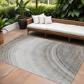 8' X 10' Gray Silver And Beige Abstract Washable Indoor Outdoor Area Rug