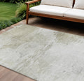 10' X 14' Ivory Beige And Taupe Abstract Washable Indoor Outdoor Area Rug