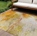 10' X 14' Orange Copper And Terra Cotta Abstract Washable Indoor Outdoor Area Rug
