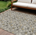 8' X 10' Taupe Beige And Tan Geometric Washable Indoor Outdoor Area Rug