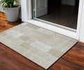 3' X 5' Taupe Beige And Tan Patchwork Washable Indoor Outdoor Area Rug