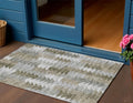 3' X 5' Brown Beige And Gray Geometric Washable Indoor Outdoor Area Rug