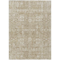 8' X 10' Beige Tan And Ivory Oriental Washable Indoor Outdoor Area Rug