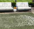 10' X 14' Olive Green And Artichoke Green Abstract Washable Indoor Outdoor Area Rug