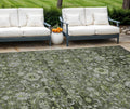8' X 10' Green And Olive Green Oriental Washable Indoor Outdoor Area Rug