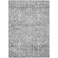 3' X 5' Silver Gray And Pewter Oriental Washable Indoor Outdoor Area Rug