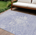 9' X 12' Lavender Ivory And Lilac Abstract Washable Indoor Outdoor Area Rug