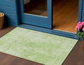 3' X 5' Green Abstract Washable Indoor Outdoor Area Rug