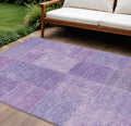 10' X 14' Lavender And Purple Patchwork Washable Indoor Outdoor Area Rug