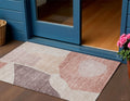 3' X 5' Blush Pink And Mauve Abstract Washable Indoor Outdoor Area Rug