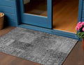 3' X 5' Gray Charcoal And Silver Patchwork Washable Indoor Outdoor Area Rug