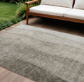 8' X 10' Taupe Brown And Ivory Ombre Washable Indoor Outdoor Area Rug