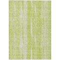 8' X 10' Artichoke Green And Ivory Botanical Leaves Washable Indoor Outdoor Area Rug