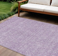 8' X 10' Lavender Lilac And Ivory Floral Washable Indoor Outdoor Area Rug