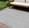 10' X 14' Silver Gray And Ivory Floral Washable Indoor Outdoor Area Rug