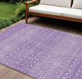 10' X 14' Lavender And Purple Tribal Washable Indoor Outdoor Area Rug