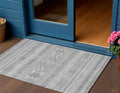 3' X 5' Silver Gray And Ivory Southwestern Washable Indoor Outdoor Area Rug