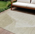 9' X 12' Beige Khaki And Taupe Abstract Washable Indoor Outdoor Area Rug