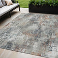 5' X 8' Taupe Gray And Copper Abstract Washable Indoor Outdoor Area Rug