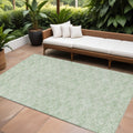 8' X 10' Mint Green Artichoke Green And Ivory Geometric Washable Indoor Outdoor Area Rug