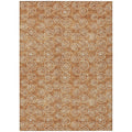 5' X 8' Terra Cotta Copper And Beige Geometric Washable Indoor Outdoor Area Rug