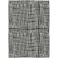 10' X 14' Black Gray And Ivory Striped Washable Indoor Outdoor Area Rug