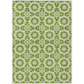 10' X 14' Lime Green Ivory And Beige Floral Medallion Washable Indoor Outdoor Area Rug