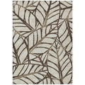 8' X 10' Chocolate And Beige Floral Washable Indoor Outdoor Area Rug