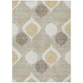 3' X 5' Beige Taupe And Ivory Ogee Washable Indoor Outdoor Area Rug