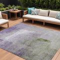 8' X 10' Purple Lavender And Green Abstract Washable Indoor Outdoor Area Rug