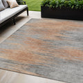 5' X 8' Salmon Gray And Charcoal Abstract Washable Indoor Outdoor Area Rug