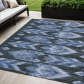 5' X 8' Denim Blue And Sky Blue Southwestern Washable Indoor Outdoor Area Rug