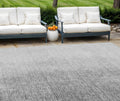 8' X 10' Gray And Silver Abstract Washable Indoor Outdoor Area Rug