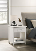 Celeste 20W White 1-Drawer Nightstand Bedside Table