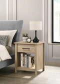 Celeste 20W Light Oak Finish 1-Drawer Nightstand Bedside Table