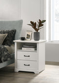 Elara 22W White 2-Drawer Nightstand Bedside Table with USB charging  Ports
