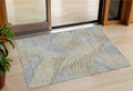 3' X 5' Taupe Gray And Beige Floral Washable Indoor Outdoor Area Rug