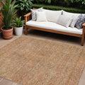 10' X 14' Copper Brown And Beige Geometric Washable Indoor Outdoor Area Rug
