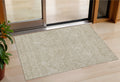 3' X 5' Taupe And Ivory Floral Washable Indoor Outdoor Area Rug