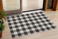 3' X 5' Black And Gray Plaid Washable Indoor Outdoor Area Rug