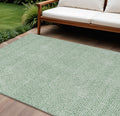 10' X 14' Sage And Gray Geometric Washable Indoor Outdoor Area Rug