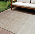 8' X 10' Beige And Ivory Ombre Washable Indoor Outdoor Area Rug