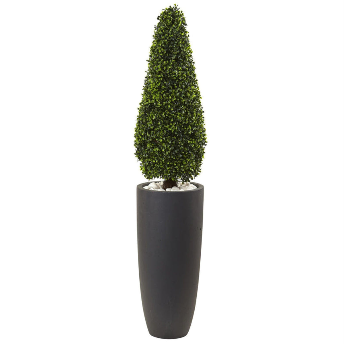 50 Boxwood Topiary With Gray Cylindrical Planter Uv Resistant (Indoor/Outdoor)