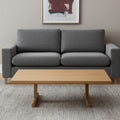 55'' Natural Solid Wood Double Pedestal Coffee Table