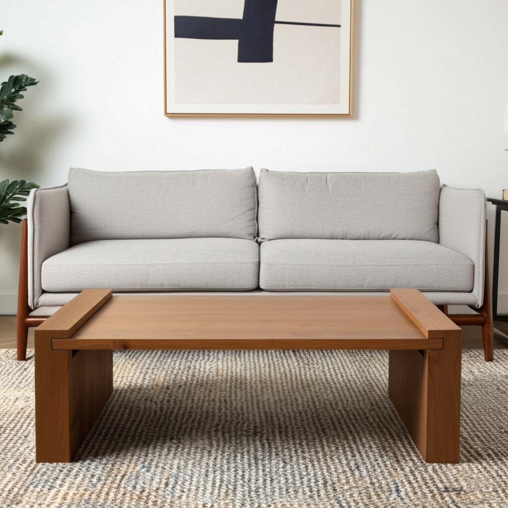 48'' Natural Solid Wood Sled Coffee Table
