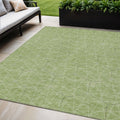 5' X 8' Green Black And Ivory Geometric Washable Indoor Outdoor Area Rug