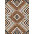 5' X 8' Copper Brown And Beige Tribal Washable Indoor Outdoor Area Rug